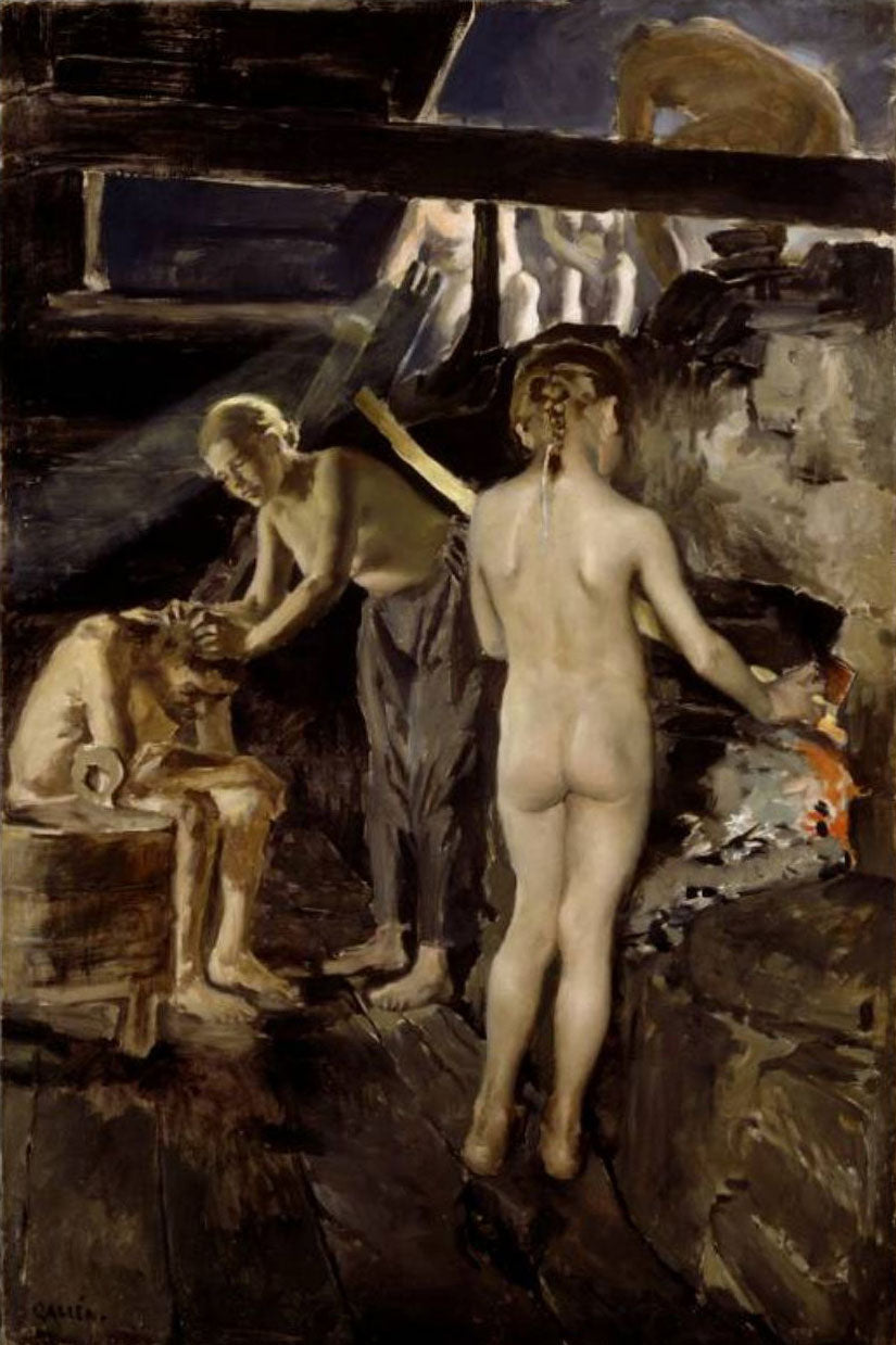 In the sauna by Akseli Gallen-Kallela,A3(16x12")Poster
