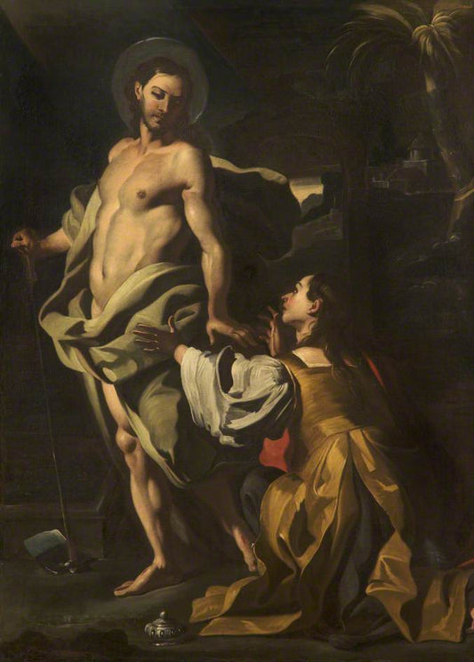 Christ Appearing to Mary Magdalen, vintage artwork by Francesco Solimena, 12x8" (A4) Poster