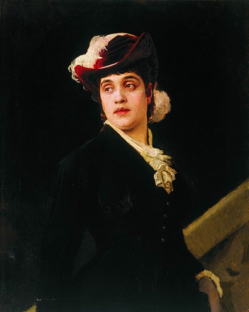 Portrait of Elena Deryagina, vintage artwork by Nikolai Bodarevsky, 12x8" (A4) Poster