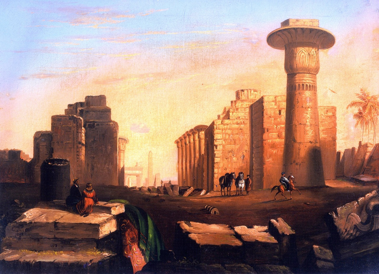 Temple Scene, vintage artwork by Charles Deas, A3 (16x12") Poster Print