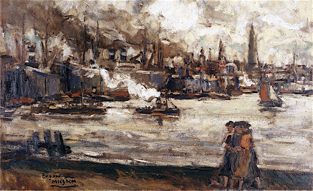 A View of Antwerp by Eugeen van Mieghem,16x12(A3) Poster