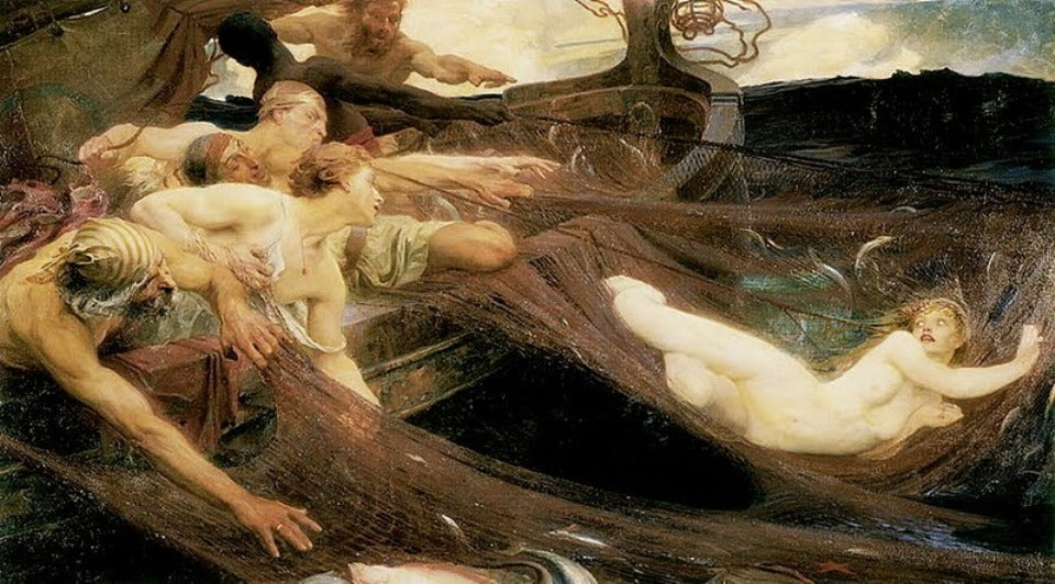 The Sea Maiden by Herbert James Draper,A3(16x12")Poster