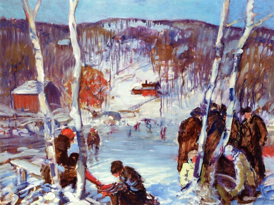 Skating on the Pond by Arthur Clifton Goodwin,A3(16x12")Poster