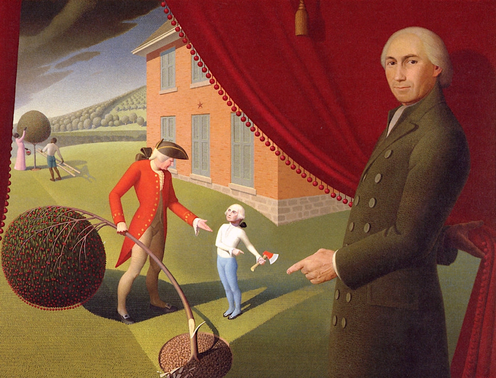 Parson Weems' Fable by Grant Wood,16x12(A3) Poster
