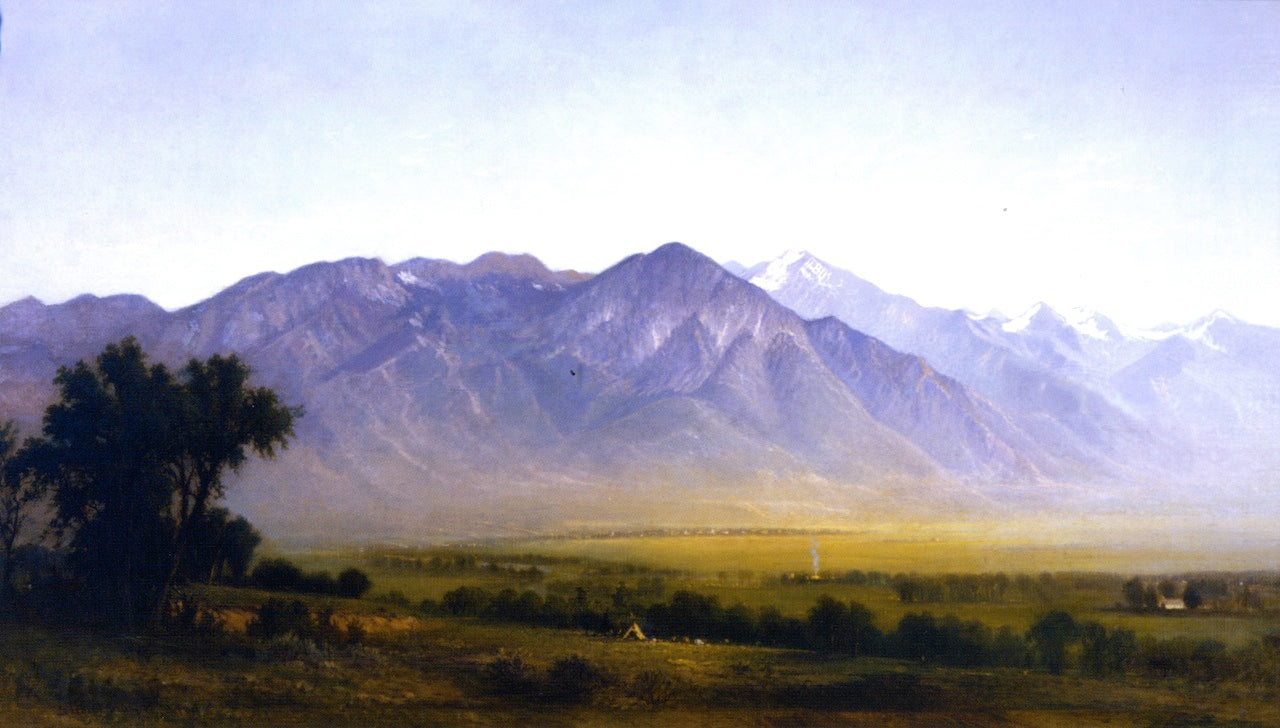 Indian Camp at the Base of the Wasatch Range, vintage artwork by Gilbert Munger, 12x8" (A4) Poster