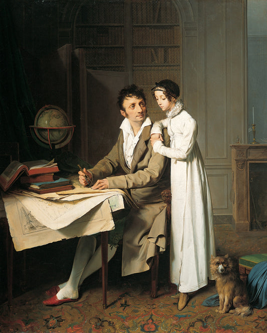 The Geography Lesson, vintage artwork by Louis-Leopold Boilly, 12x8" (A4) Poster