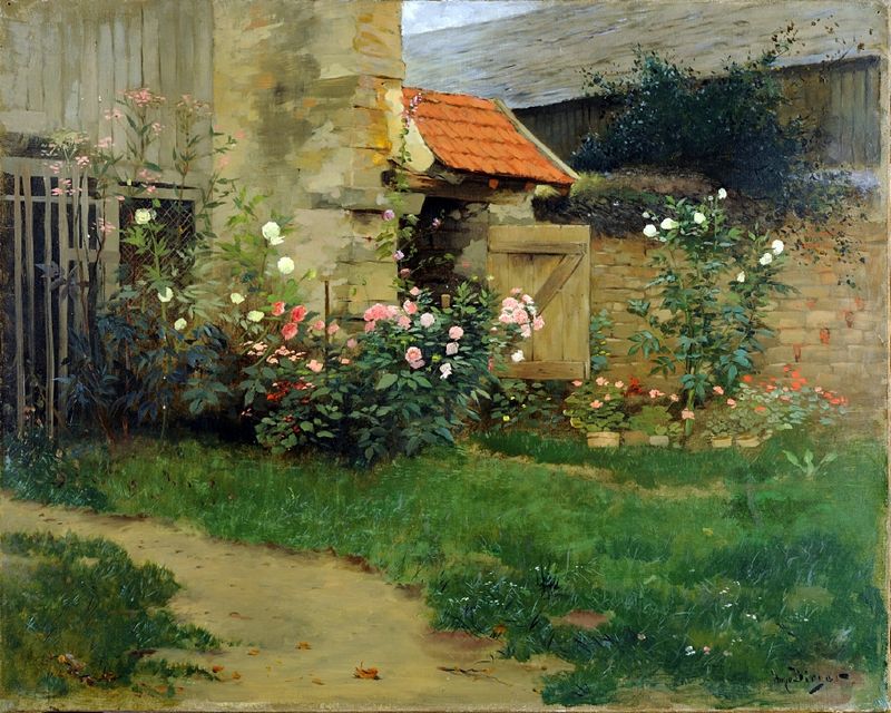 Garden, Barbizon, vintage artwork by Hugo Birger, 12x8" (A4) Poster
