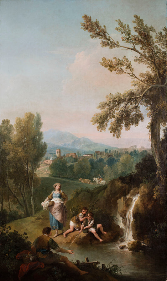 Jacob and Leah with their Sons, vintage artwork by Francesco Zuccarelli, 12x8" (A4) Poster