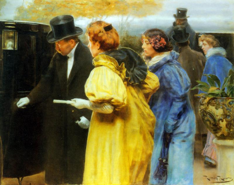 Off to the ball, vintage artwork by Roman Ribera Cirera, 12x8" (A4) Poster
