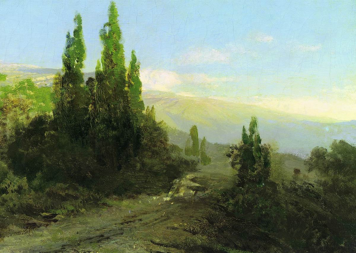 Evening in Crimea, vintage artwork by Feodor Vasilyev, 12x8" (A4) Poster