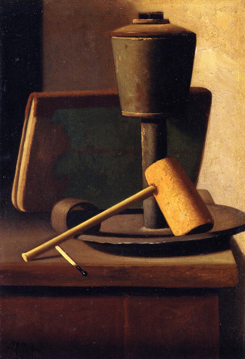  Life with Book, Lamp, Pipe and Match by John Frederick Peto,A3(16x12")Poster