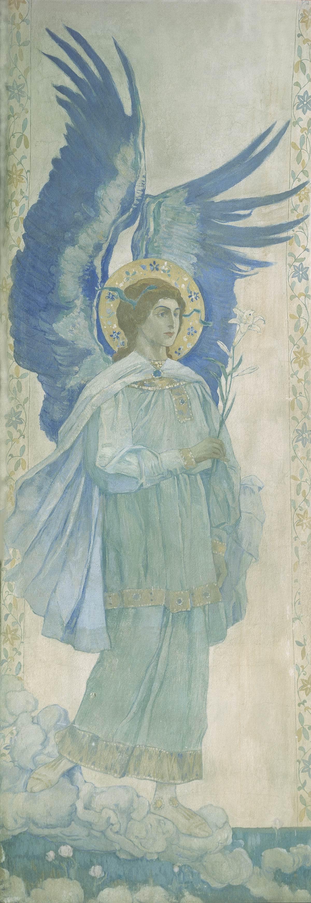 The Annunciation. Archangel Gabriel, vintage artwork by Mikhail Vasilevich Nesterov, 12x8" (A4) Poster