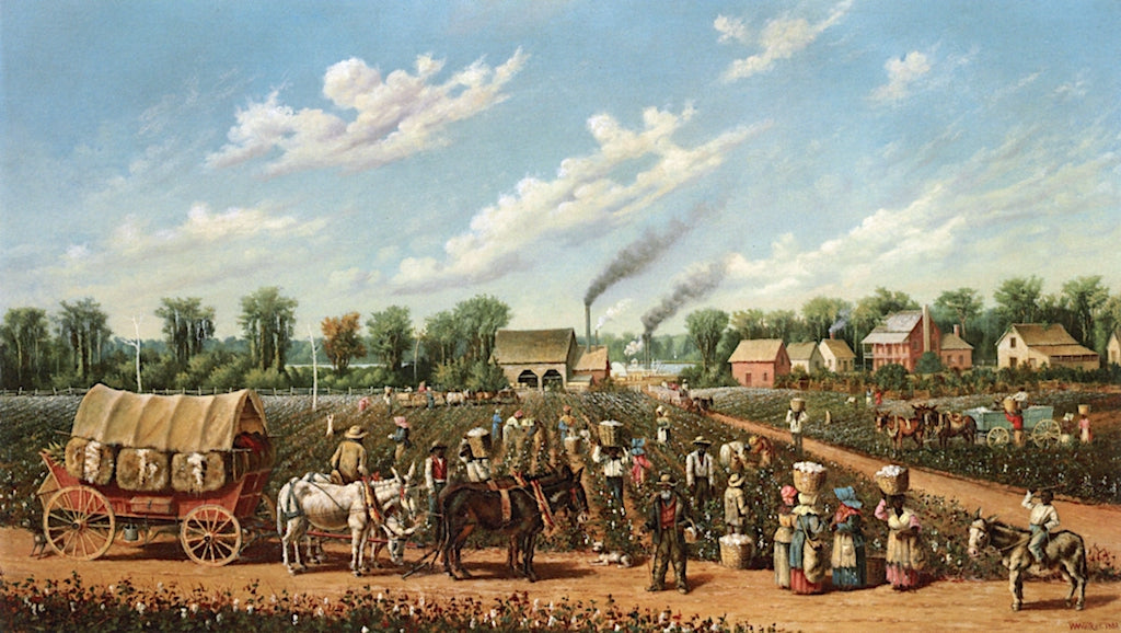 Big B Cotton Plantation, vintage artwork by William Aiken Walker, 12x8" (A4) Poster