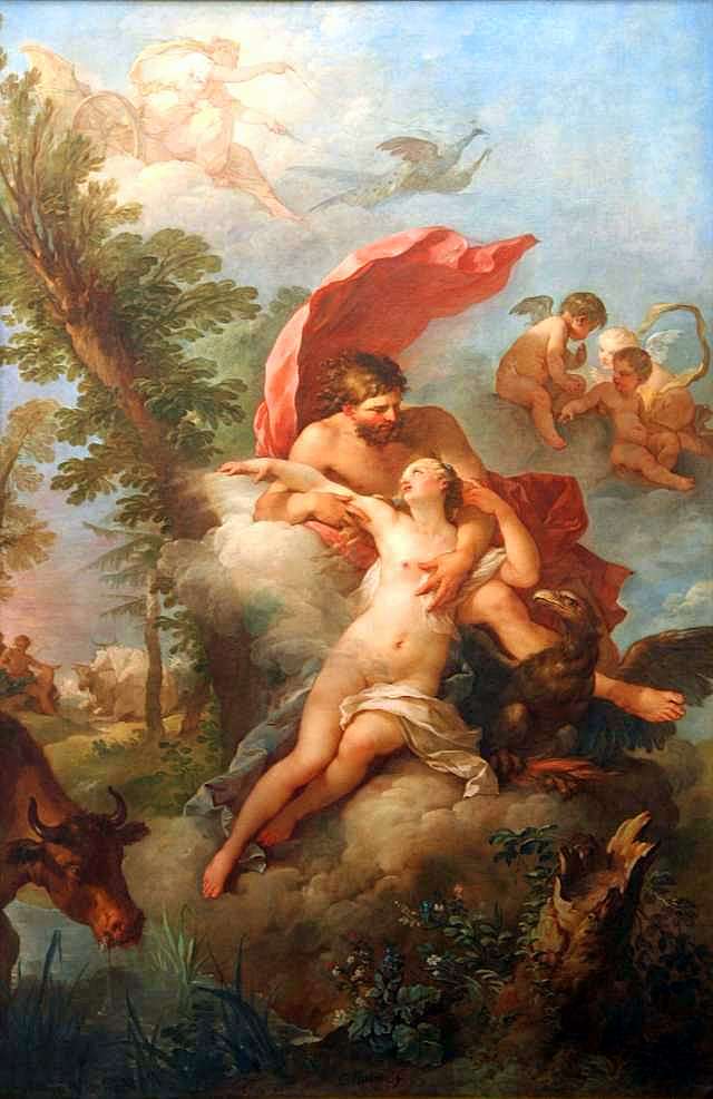 History of the Gods - Jupiter Abducting Io, vintage artwork by Charles-Joseph Natoire, 12x8" (A4) Poster