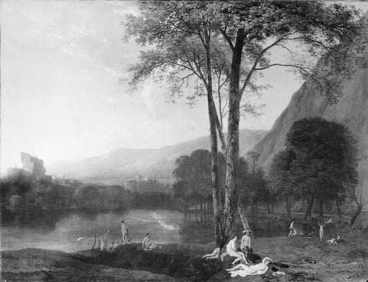 Quiet Summer Evening by  a Mountain Lake, vintage artwork by Herman van Swanevelt, 12x8" (A4) Poster
