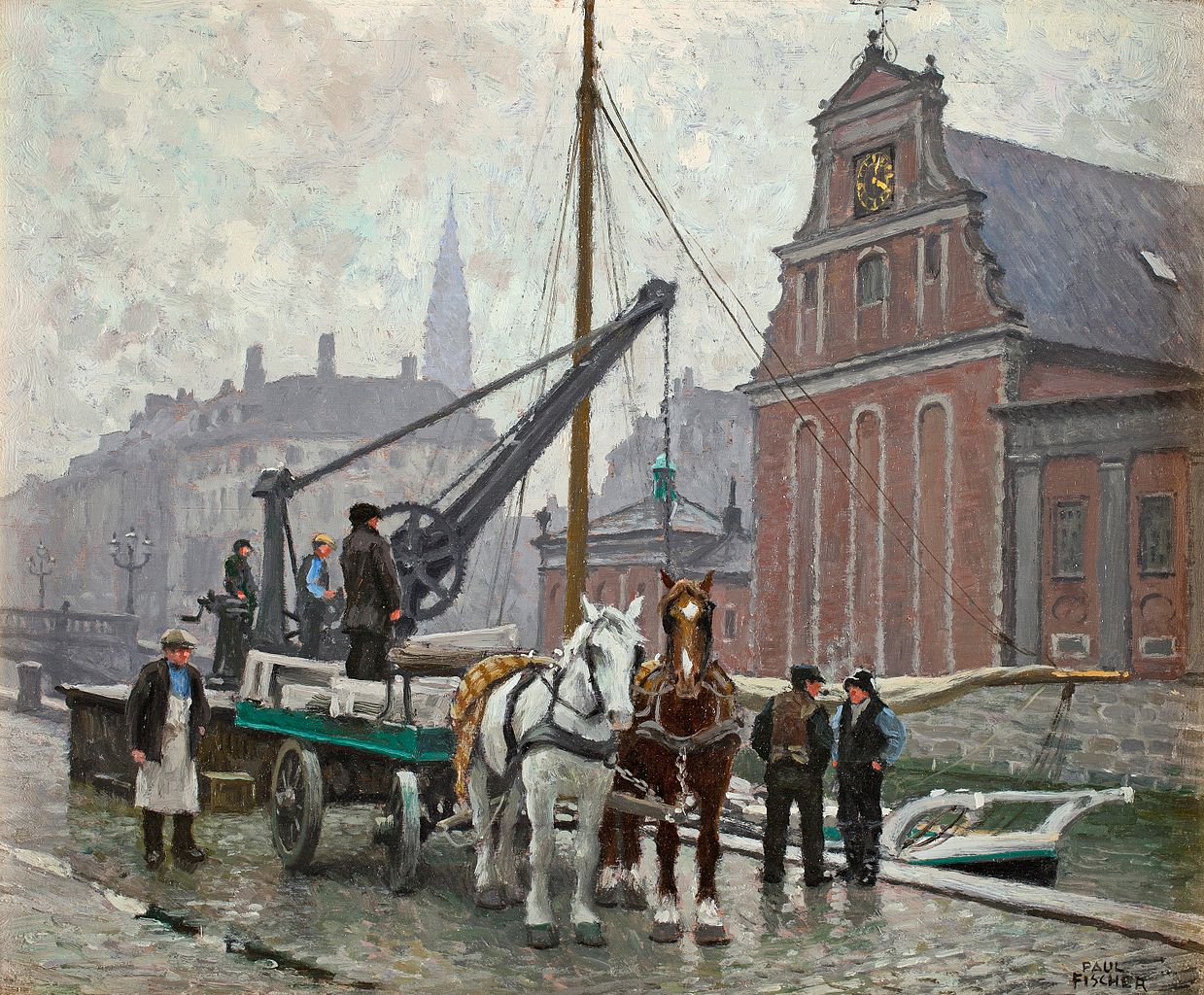 The Church of Holmen by Paul-Gustave Fischer,A3(16x12")Poster