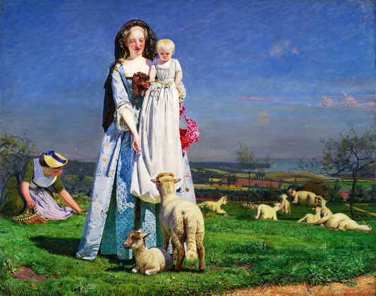 Pretty Baa-Lambs, vintage artwork by Ford Madox Brown, A3 (16x12") Poster Print