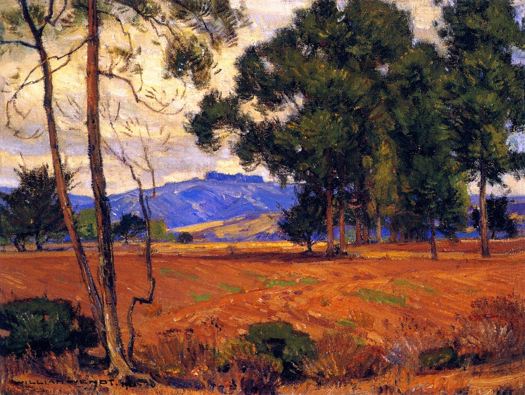 Before the Rains, vintage artwork by William Wendt, 12x8" (A4) Poster