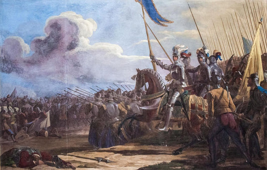 Battle at Brännkyrka, 1518, vintage artwork by Johan Gustaf Sandberg, 12x8" (A4) Poster