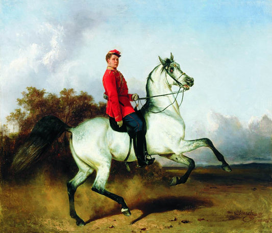 Hussar on Horseback, vintage artwork by Nikolai Sverchkov, A3 (16x12") Poster Print