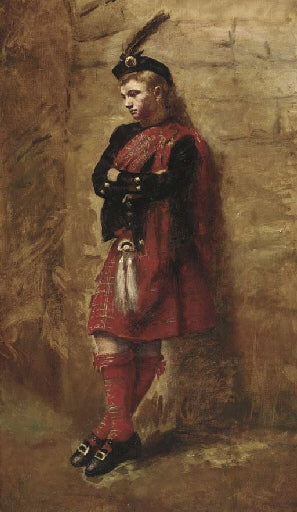 The Pensive Highlander, vintage artwork by John Pettie, RA, 12x8" (A4) Poster
