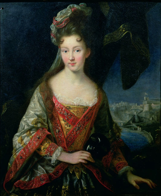 Portrait of Louise-Hippolyte, Princesse de Monaco, vintage artwork by Jean-Baptiste Van Loo, 12x8" (A4) Poster