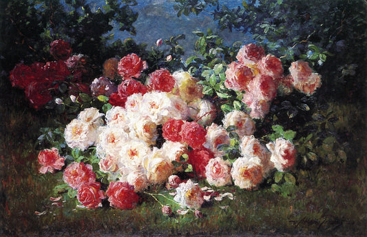 Pink and Red Roses, vintage artwork by Abbott Fuller Graves, 12x8" (A4) Poster