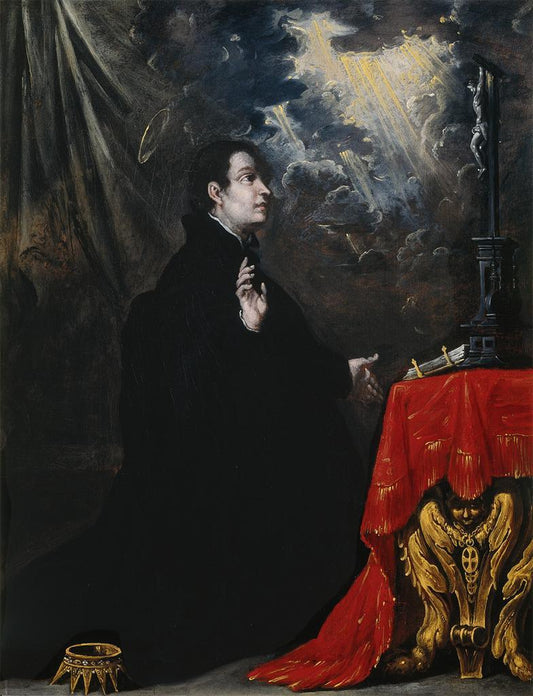 Saint Louis de Gonzague, vintage artwork by Gerard Seghers, 12x8" (A4) Poster