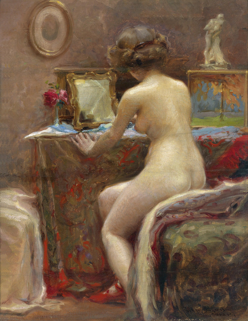 Before the Toilet Mirror by Vlaho Bukovac,A3(16x12")Poster