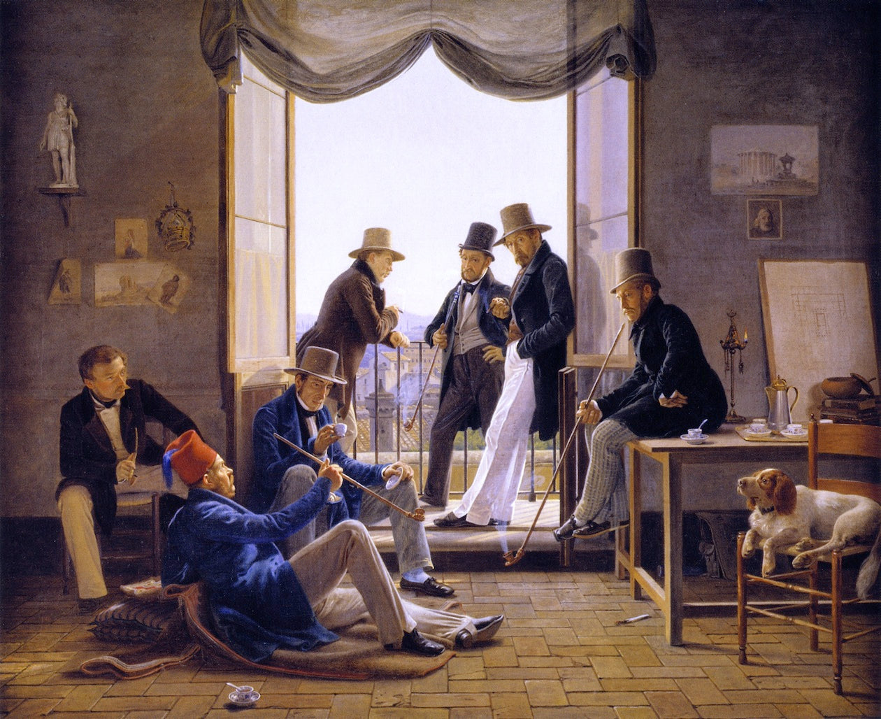 A Party of the Danish Artists in Rome, vintage artwork by Constantin Hansen, A3 (16x12") Poster Print