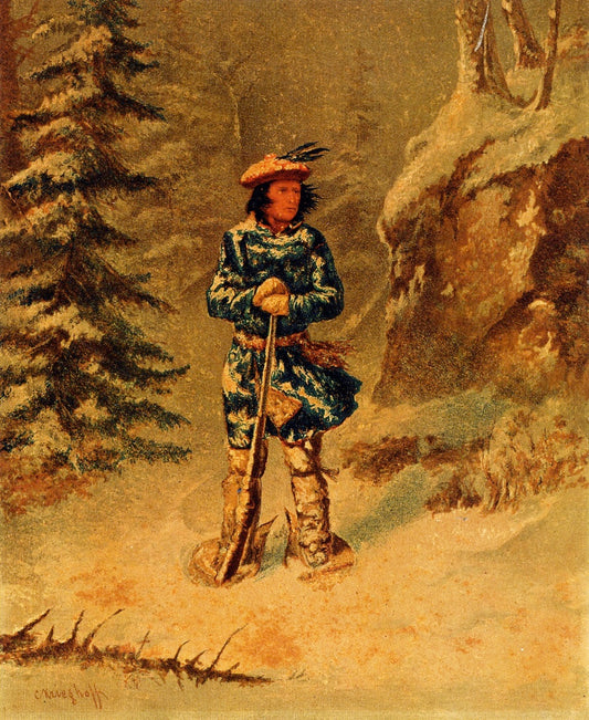 In Doubt of Track, "Iroquois" Indian, vintage artwork by Cornelius Krieghoff, A3 (16x12") Poster Print