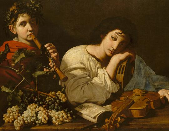 The Sorrows of Aminta,, vintage artwork by Bartolomeo Cavarozzi, 12x8" (A4) Poster