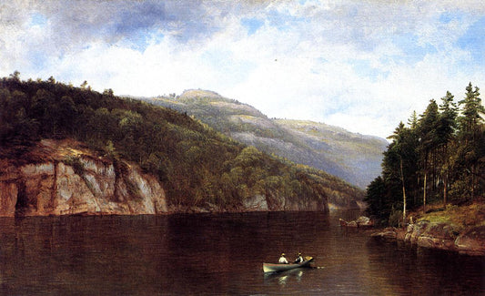 Boating on Lake George, vintage artwork by David Johnson, 12x8" (A4) Poster