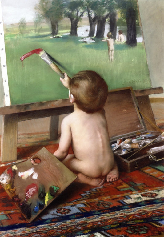 The Young Artist, vintage artwork by Frantisek (Franz) Dvorak, 12x8" (A4) Poster