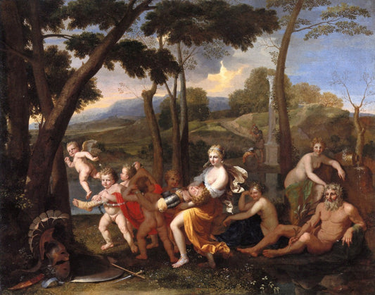 The Abduction of Rinaldo, vintage artwork by Nicolas Poussin, 12x8" (A4) Poster
