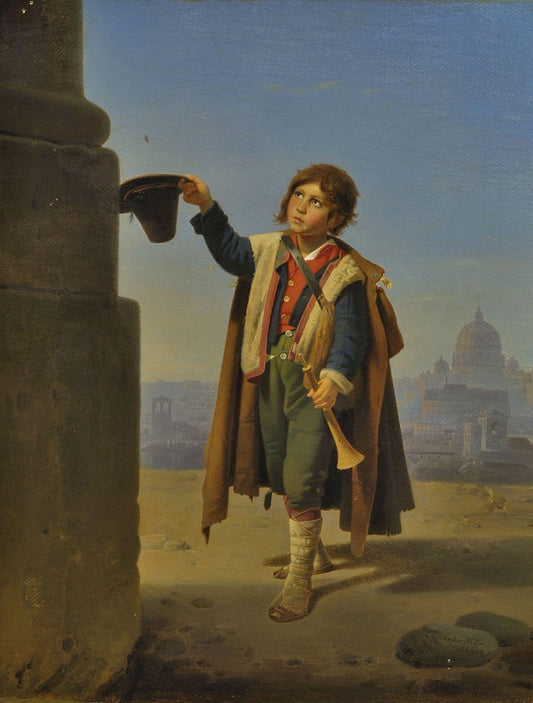 Small Pifferaro, vintage artwork by Theodor Weller, A3 (16x12") Poster Print