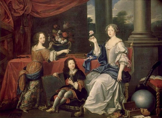 Familyportrait, vintage artwork by Attributed to Pierre Mignard, 12x8" (A4) Poster