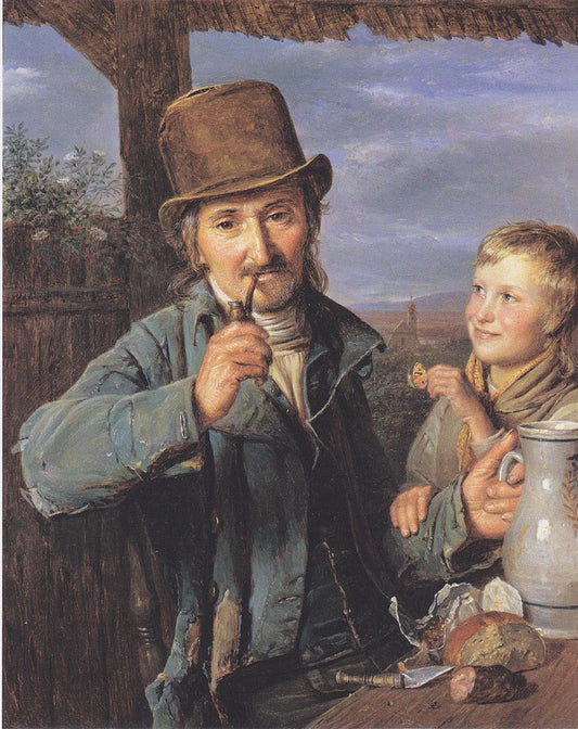 The Day Laborer with his Son, vintage artwork by Ferdinand Georg Waldmüller, A3 (16x12") Poster Print