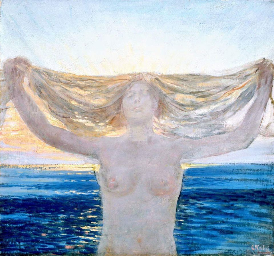 Evening Breeze, vintage artwork by Christian Krohg, 12x8" (A4) Poster