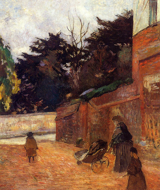 The Artist's Children, Impasse Malherne, vintage artwork by Paul Gauguin, 12x8" (A4) Poster
