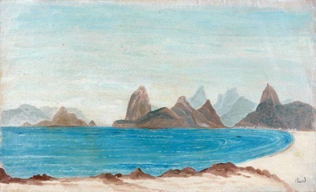 The Bay of Rio de Janeiro, vintage artwork by Francois-Auguste Biard, A3 (16x12") Poster Print
