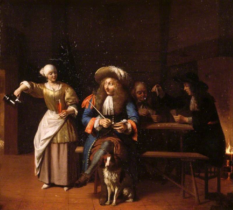 The Empty Jug, vintage artwork by Pieter de Hooch, 12x8" (A4) Poster