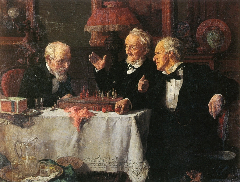 The Chess Game by Louis Charles Moeller,A3(16x12")Poster