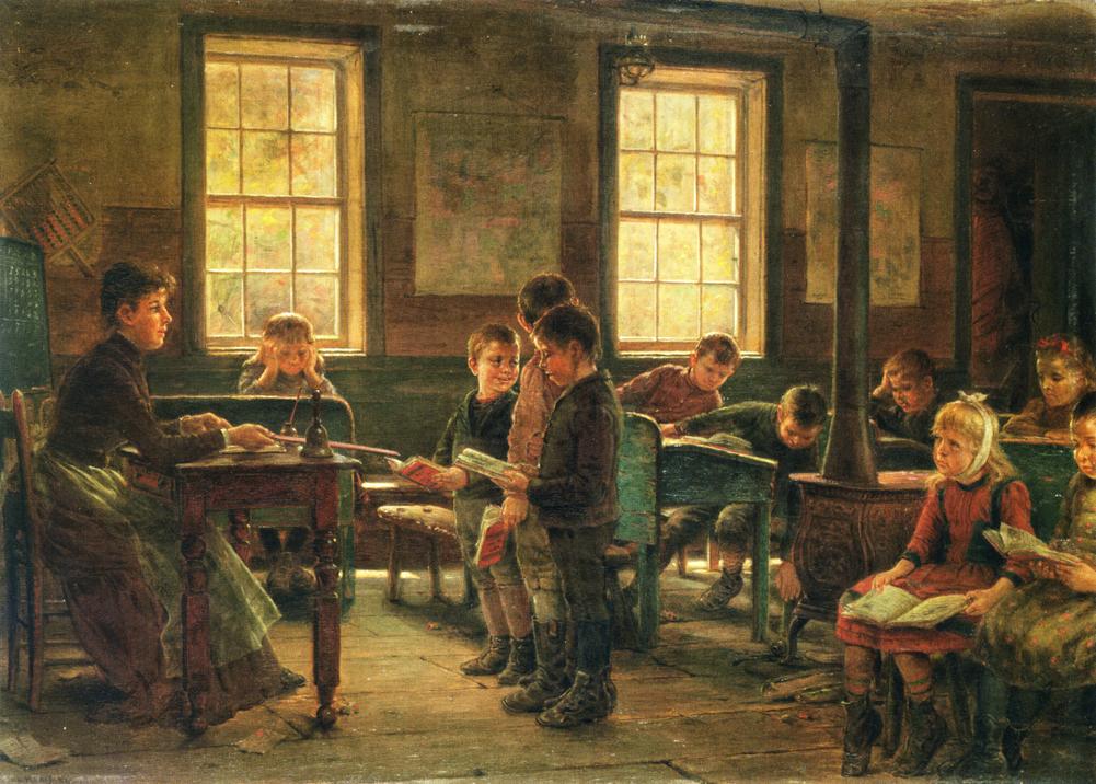 A Country School, vintage artwork by Edward Lamson Henry, 12x8" (A4) Poster