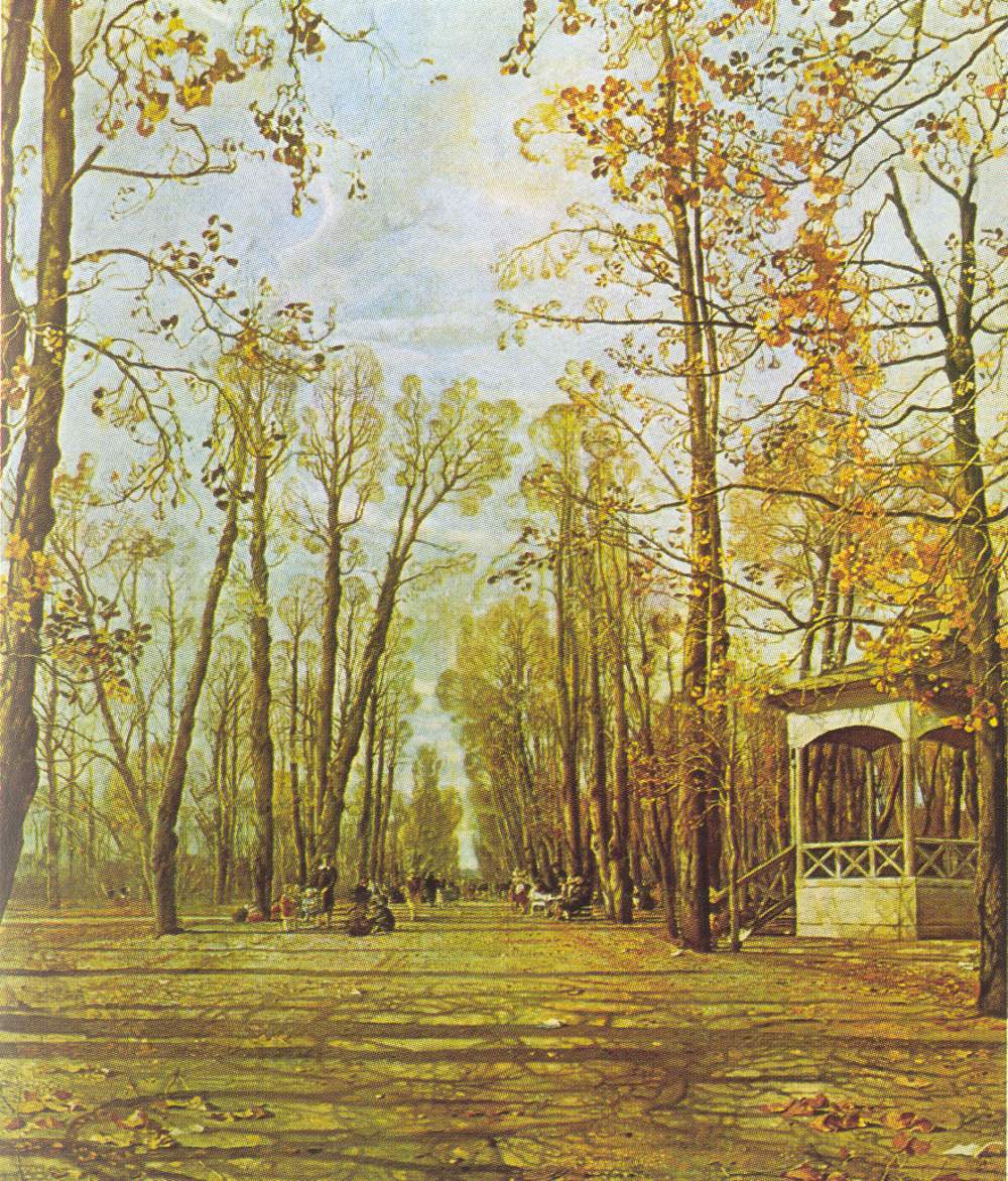Summer Garden in Autumn, vintage artwork by Isaak Brodsky, 12x8" (A4) Poster