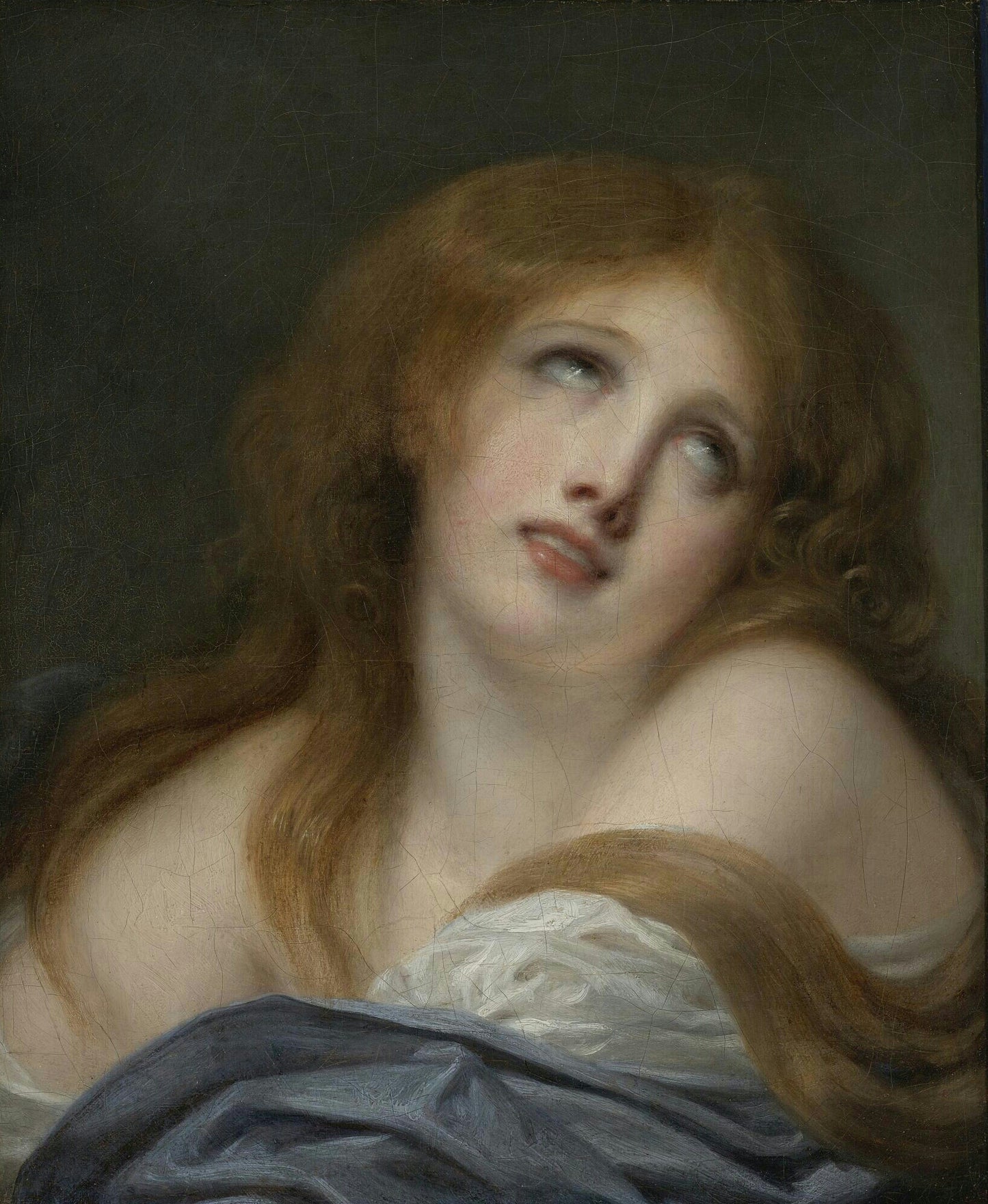 The Bust of a Young Girl, Called Virginie, vintage artwork by Jean-Baptiste Greuze, 12x8" (A4) Poster