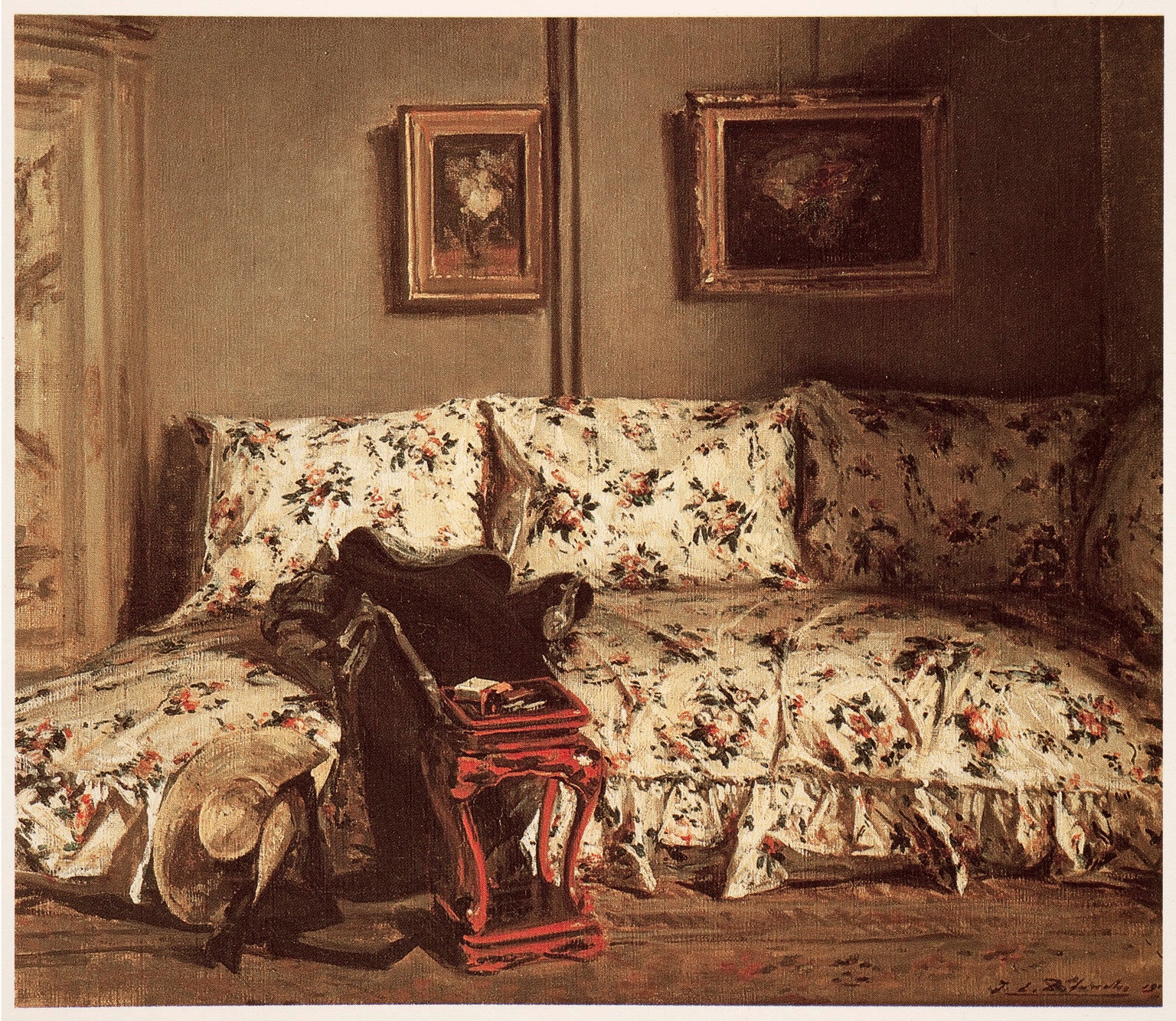 The Chintz Couch, vintage artwork by Jacques-Émile Blanche, 12x8" (A4) Poster
