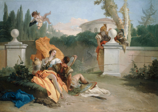 Rinaldo and Armida in Her Garden, vintage artwork by Giovanni Battista Tiepolo, 12x8" (A4) Poster