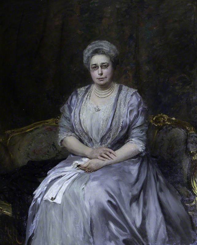 Fanny Elizabeth Benjamin, Lady Samuel, Later Viscountess Bearsted, vintage artwork by Hubert von Herkomer, 12x8" (A4) Poster