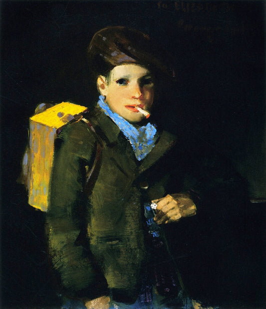 Boy with Dice, vintage artwork by George Luks, 12x8" (A4) Poster